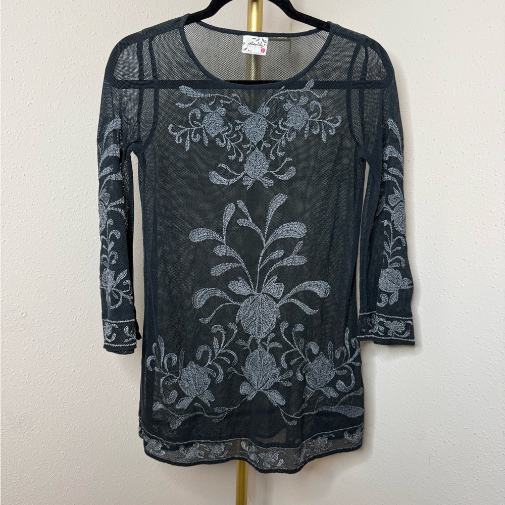 Intimately Free People sheer embroidered tunic